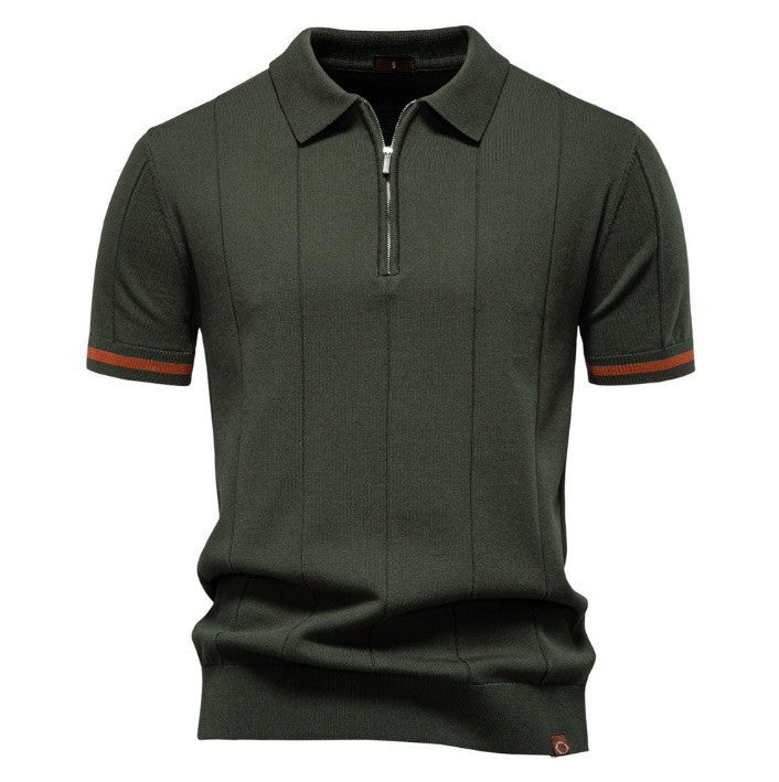 Knitted Zip Polo Shirt