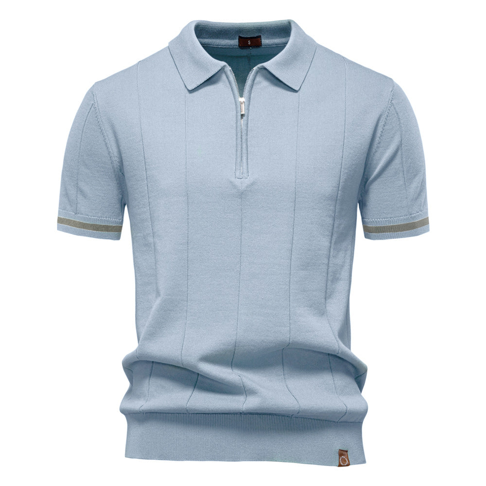 Knitted Zip Polo Shirt
