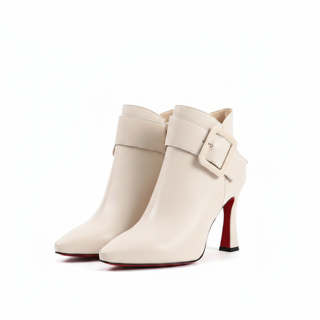 High Heels Thick Heel Pointed Platform Short Boots