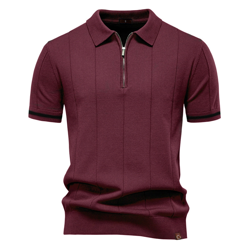 Knitted Zip Polo Shirt