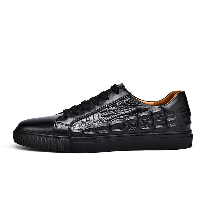 Genuine Leather Crocodile Pattern Casual Shoes