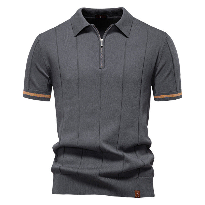 Knitted Zip Polo Shirt