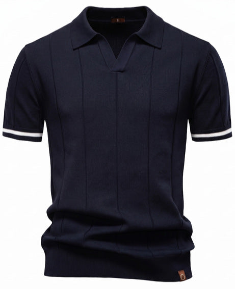 Knitted Zip Polo Shirt