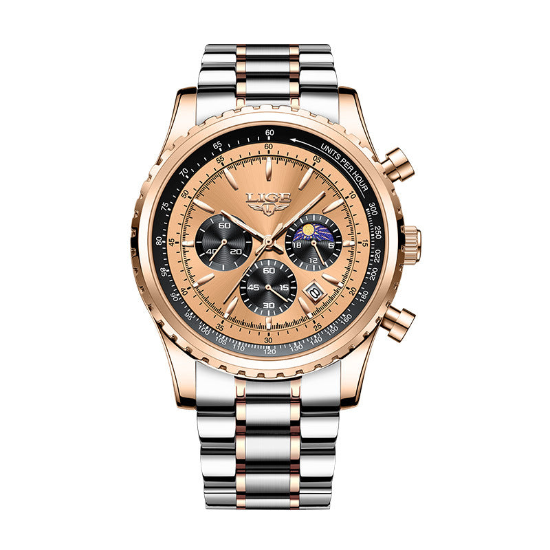 Lige Men's Moon Phase Watch