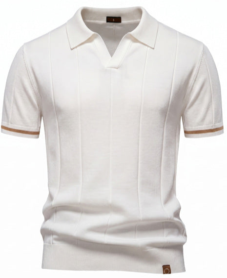 Knitted Zip Polo Shirt