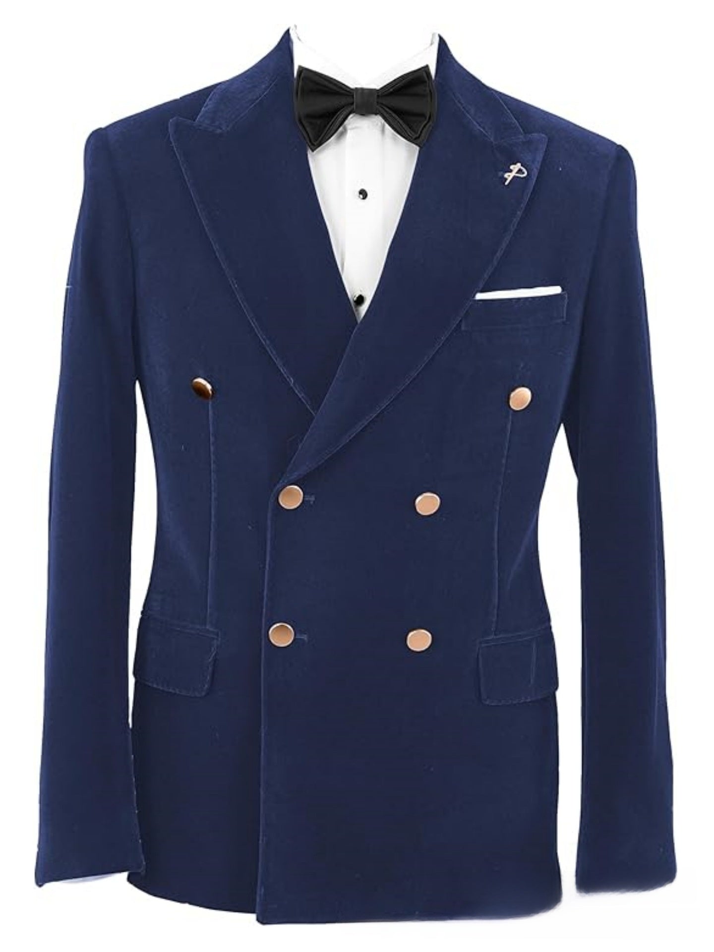 Double-Breasted Velvet Formal Suit