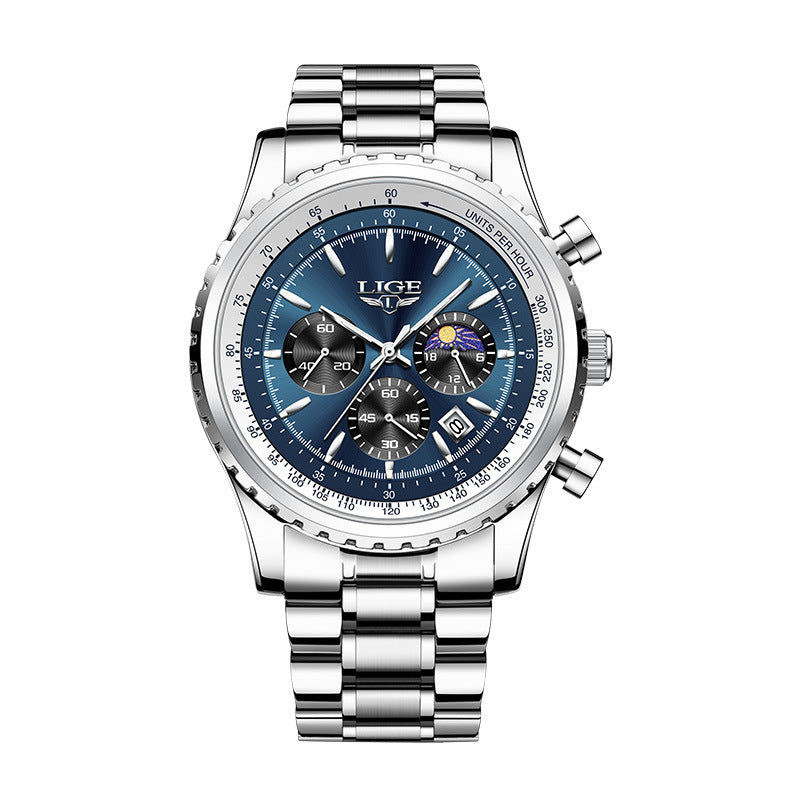 Lige Men's Moon Phase Watch
