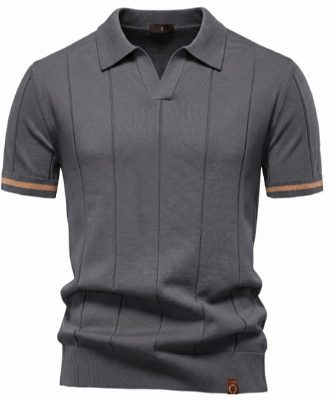 Knitted Zip Polo Shirt