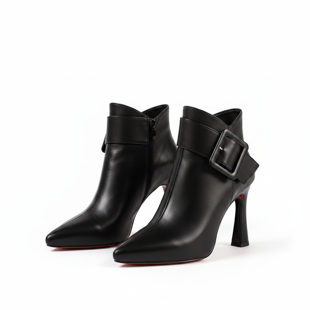 High Heels Thick Heel Pointed Platform Short Boots