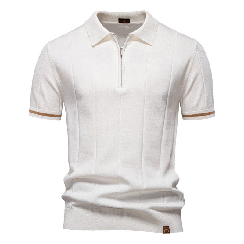 Knitted Zip Polo Shirt