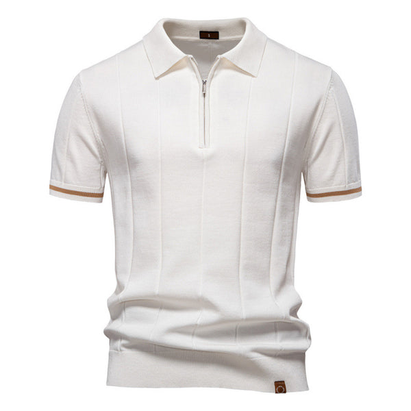 Knitted Zip Polo Shirt