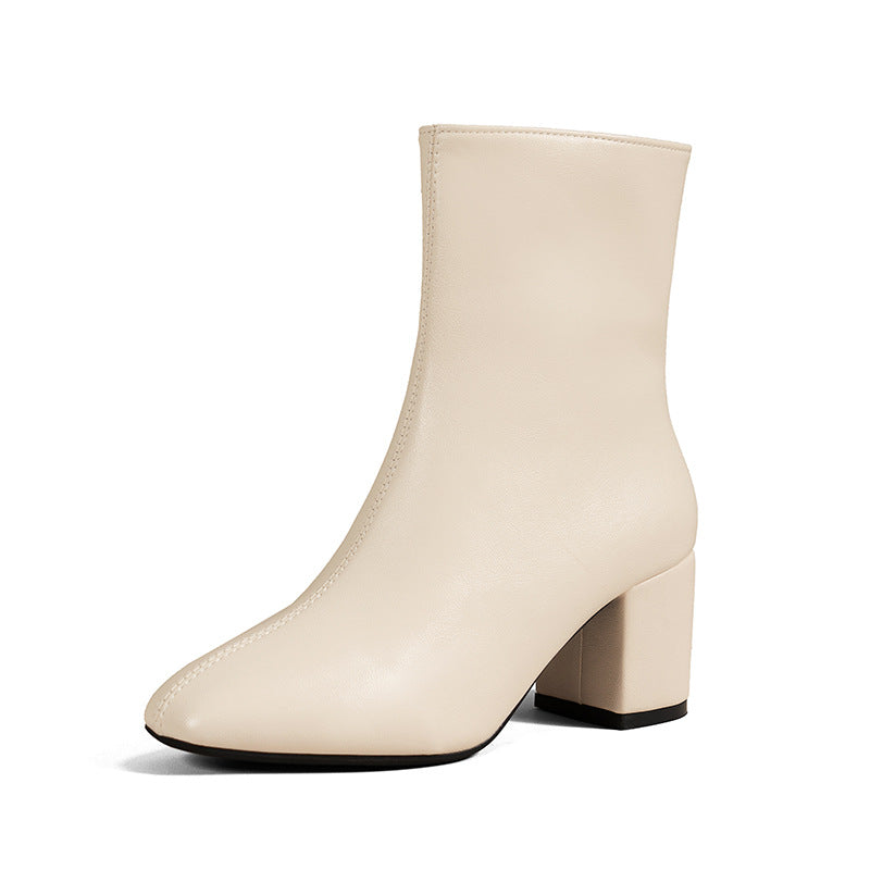 High Heels Short Boots Women's Mid-Calf